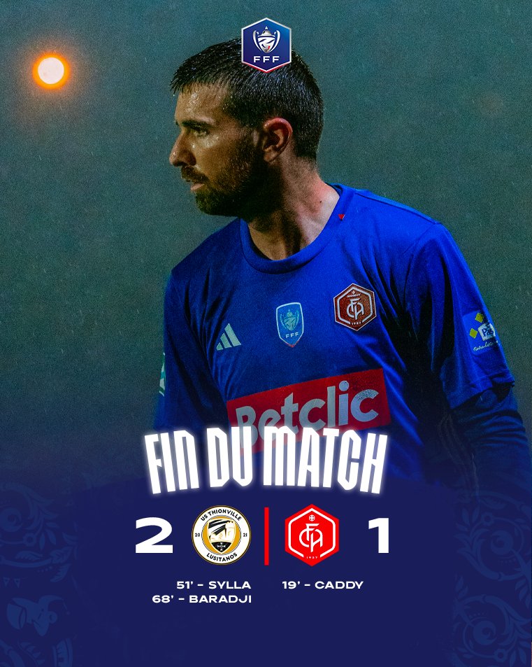FCAnnecy's tweet photo. 🔚⚔️ (2-1)

Fin de cette aventure Coupe de France pour le FCA qui se fait surprendre par une équipe valeureuse de l’US Thionville.

#USTLFCA #GoReds https://t.co/7glPXaXMTq