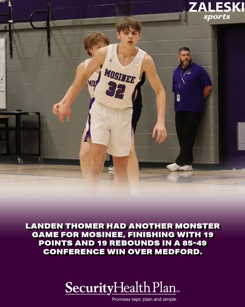 Thomer dominates the glass for Mosinee.