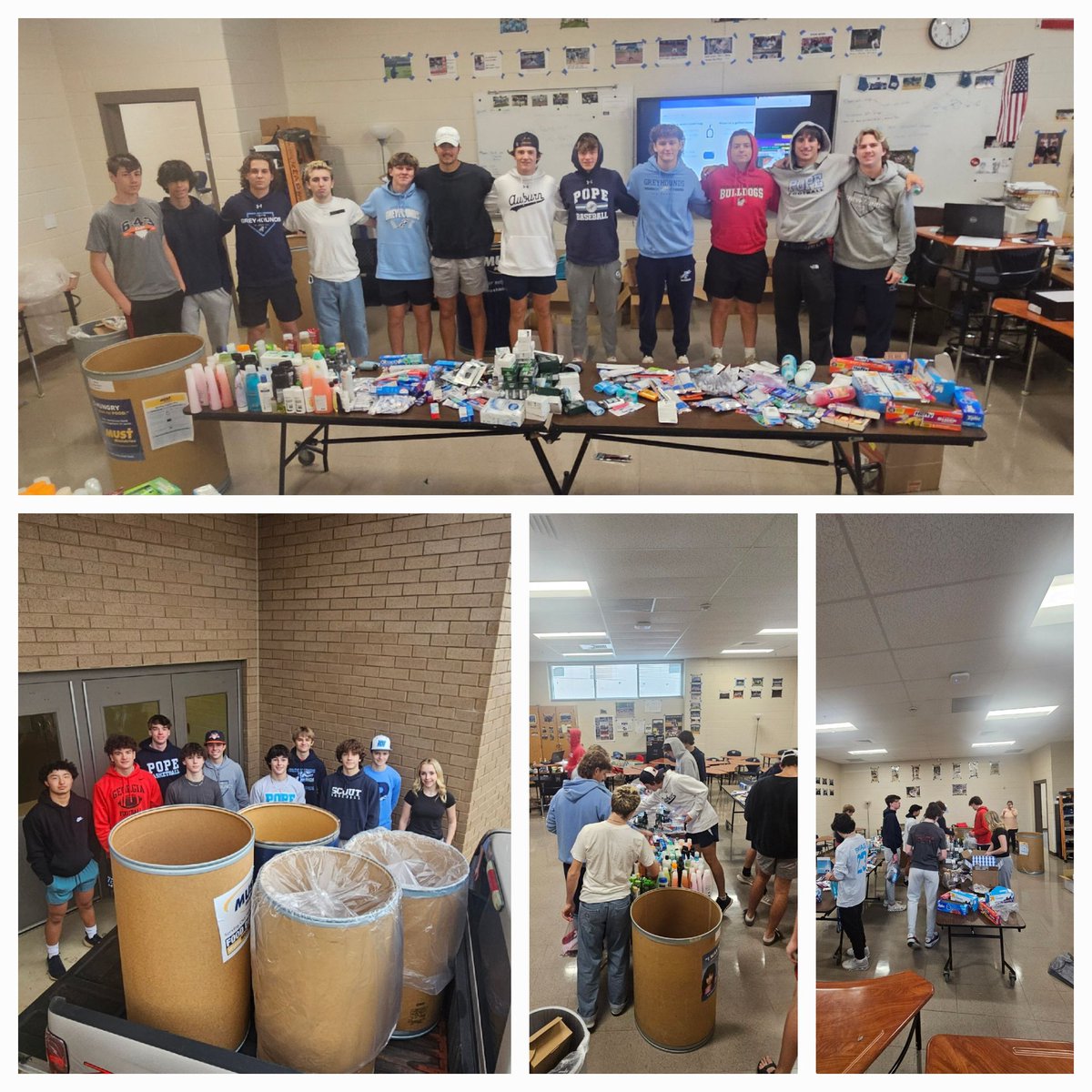 Pope_Baseball's tweet photo. Thank you @PopeHS1 community!  We were able to create over 150 hygiene kits as well as donate countless individual items to @MUSTMinistries

#feelsgoodtogiveback 
#GDN
#ParadisecityUSA https://t.co/PDwiEKRb7X