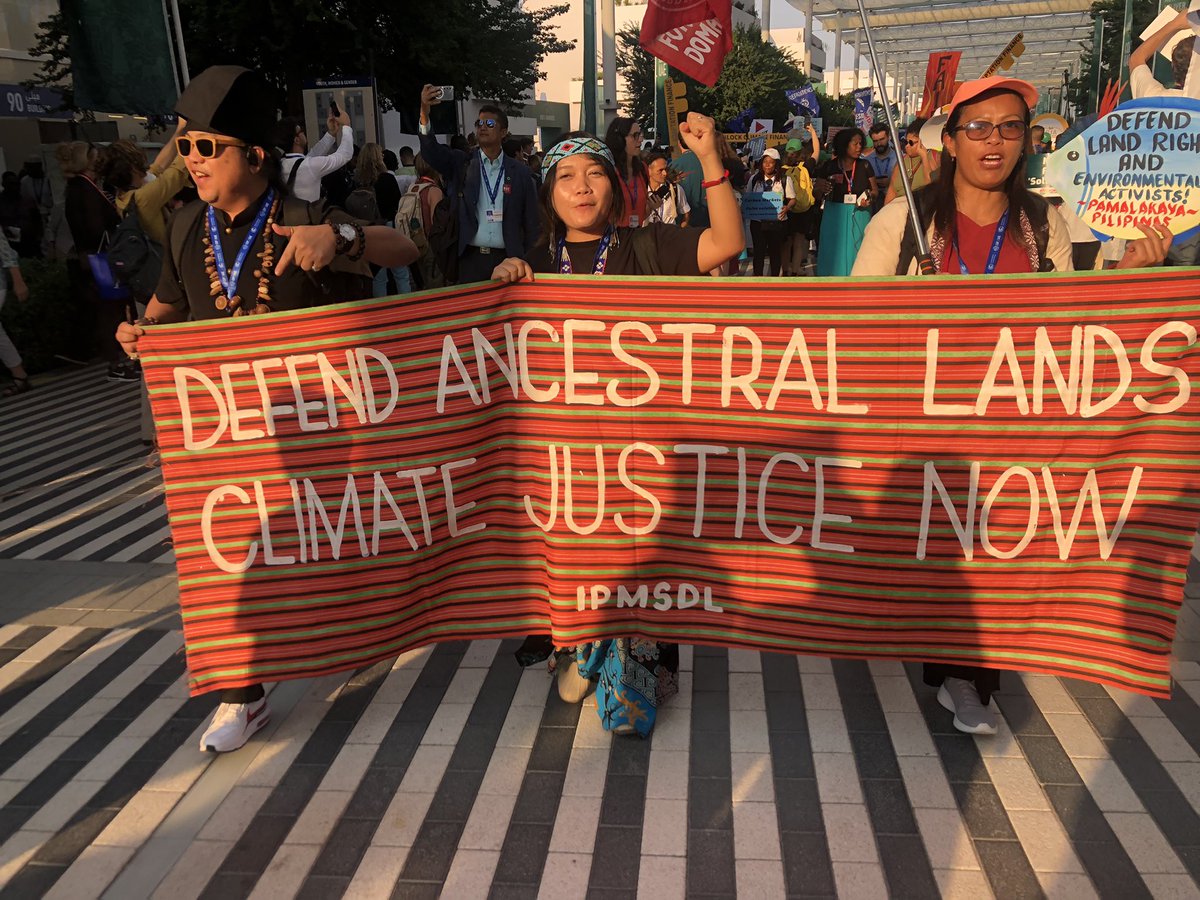 SydChisi's tweet photo. Capping the 1st week before the week of negotiations determination the Cdes took to the streets of COP28 demanding #climatejustice and stop #ecocide. The message is clear sadly ears are partially blocked. 
#peoplepower @MChiponda @FMaguwu @ReynaTrust @EqualRightOrg @FrankMpahlo https://t.co/dRClN2xSSn