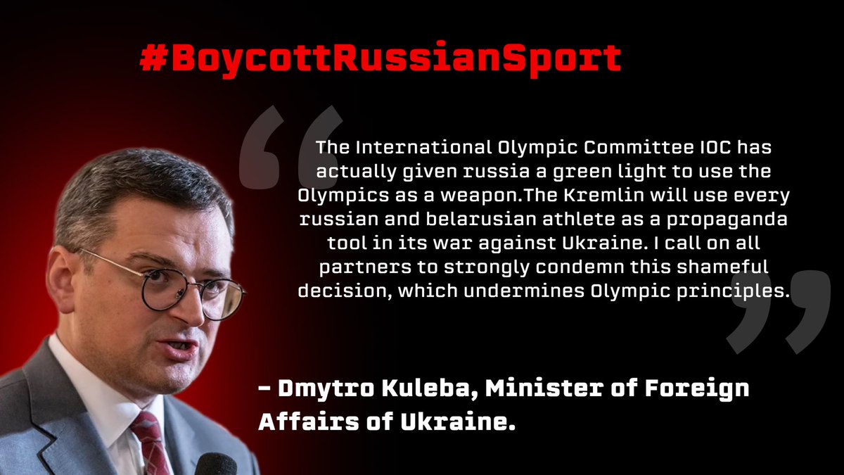 UAKlych's tweet photo. #BoycottRussianSport #TurnOffRussia #russiaIsATerroistState #Paris2024
The International Olympic Committee (IOC) has decided to let russian and belarusian athletes compete in the 2024 Summer Olympics in Paris in a neutral capacity. https://t.co/QBvG7lZfEC