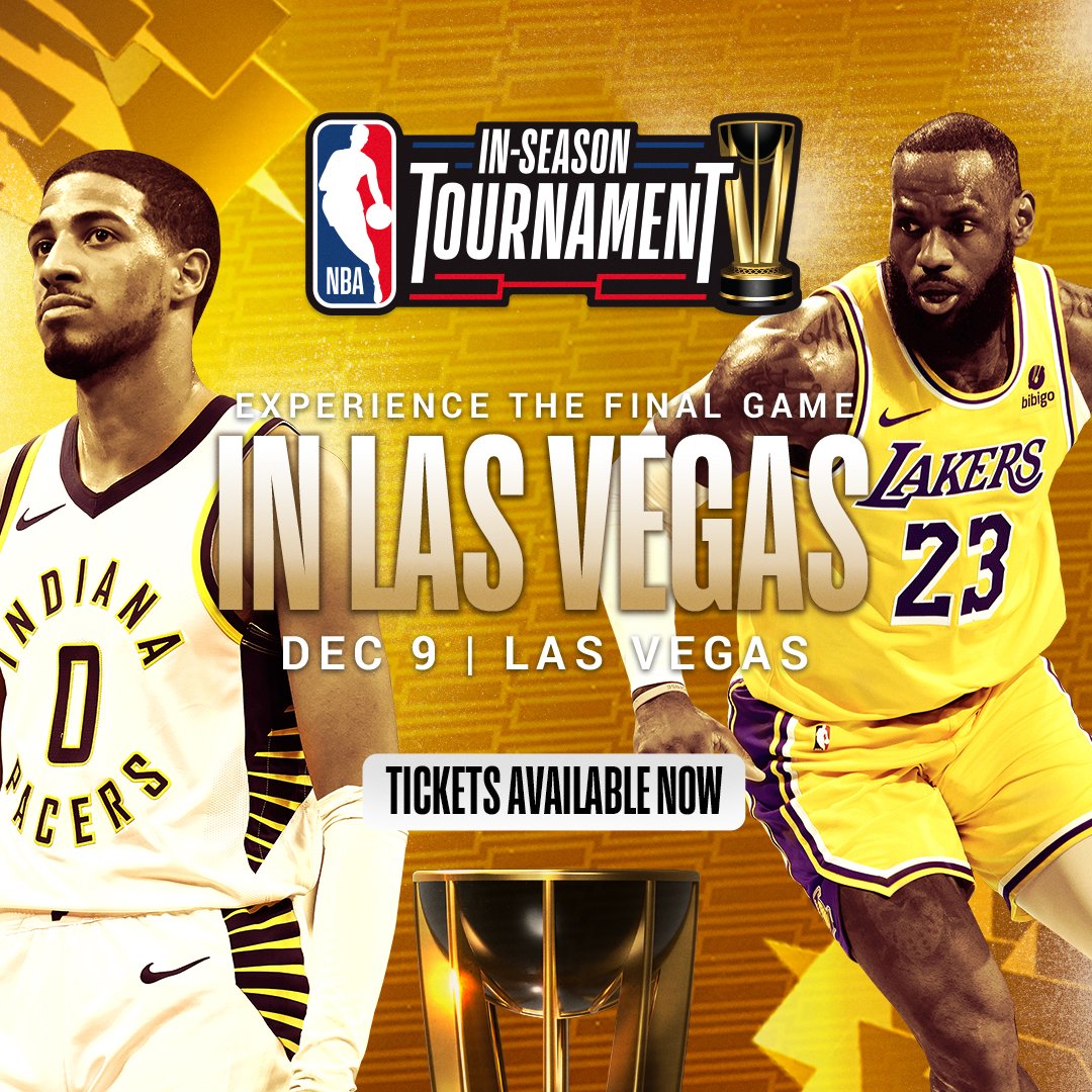 LeBron and the Lakers. Haliburton and the Pacers. Who will win the NBA Cup tonight? Get your In-Season Tournament Championship Game tickets now, and witness history live in Las Vegas! 🎟️ link.nba.com/IS-tickets