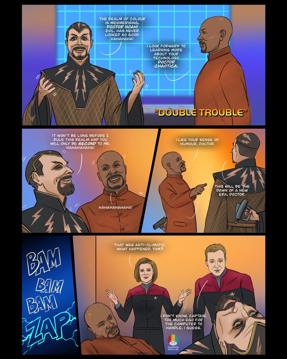 warpedimpulse's tweet photo. “Double Trouble”. What if Doctor Chaotica met Doctor Hippocrates Noah 😆
#startrekvoyager #chaotica #drnoah #ds9 #deepspacenine #averybrooks #captainjaneway #KateMulgrew #tomparis #Holodeck #StarTrek https://t.co/aTNNULZE7W