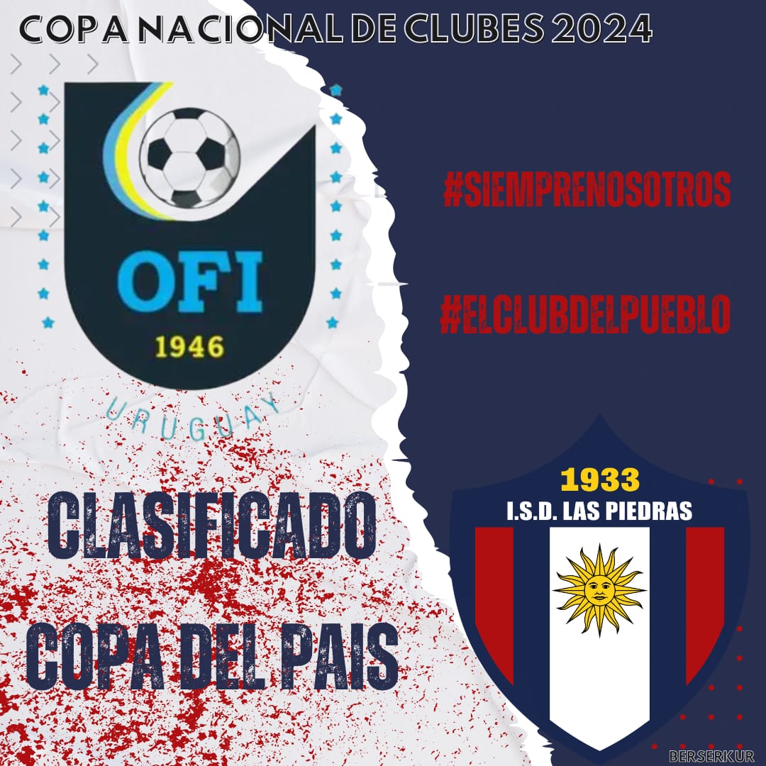 EL Pedrense representará a la Liga De Chuy en la próxima Edición de la Copa Nacional de Clubes OFI.
Tras haber clasificado a la final del Torneo Regional Rocha Interior. 

Luego de más de una década Las Piedras vuelve a clasificarse a la COPA DEL PAÍS 🔴⚪🔵

#ElClubDelPueblo