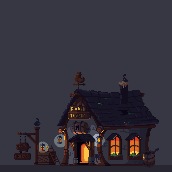 Pandattack2's tweet photo. welcome to Porky's Tavern traveler !
#pixelart https://t.co/WGjcYfzys9