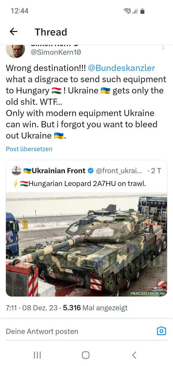 Dani_li_ma10_1's tweet photo. @geheimgelehrter Der Drecksack @PM_ViktorOrban hat sich in Deutschland #Leopardtanks gekauft
Von #EU Geld https://t.co/I5M8uD4Pyv