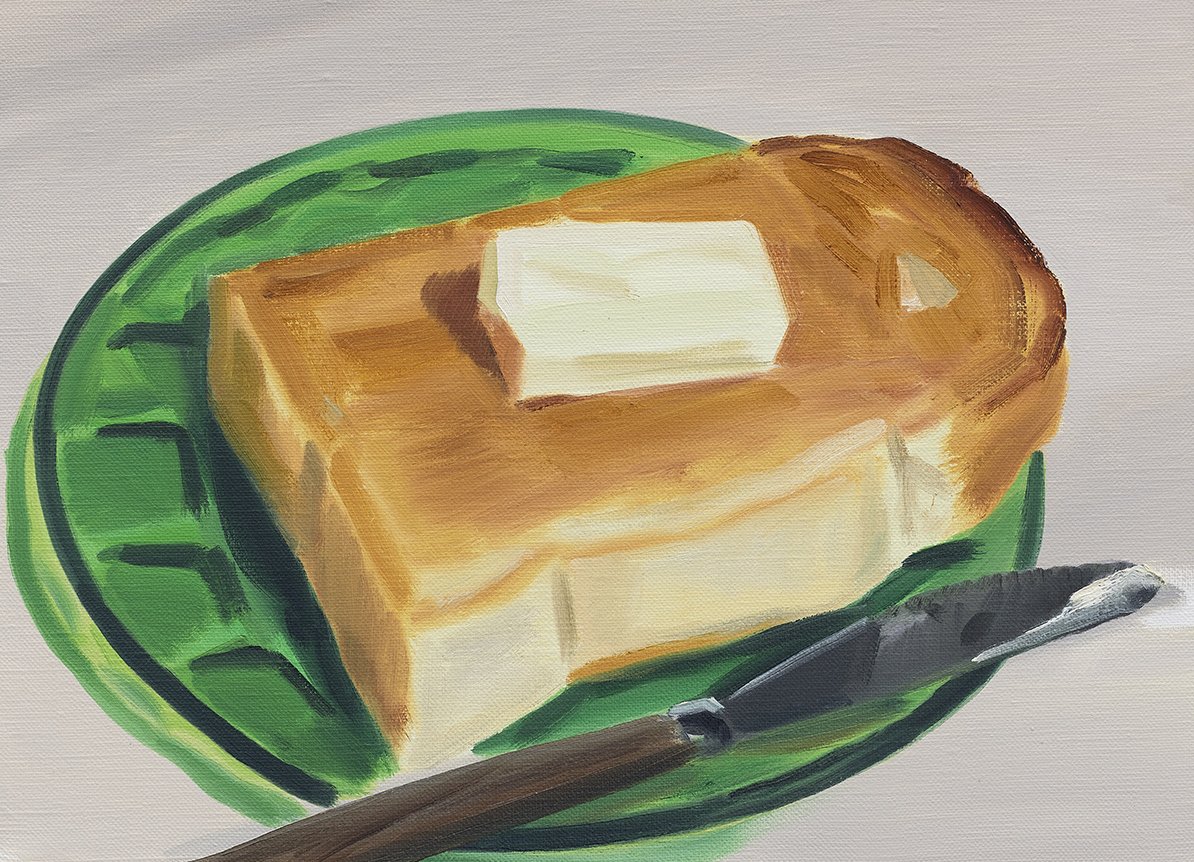 domesticetch's tweet photo. Buttered toast paintings by Ulala Imai https://t.co/ohJXRf0VxW