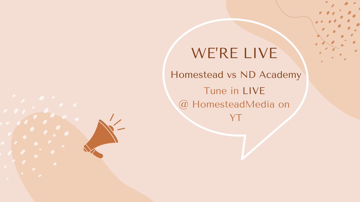 WE'RE LIVE!
Homestead vs. Notre Dame Academy
TUNE IN @ HOMESTEADMEDIA ON YT