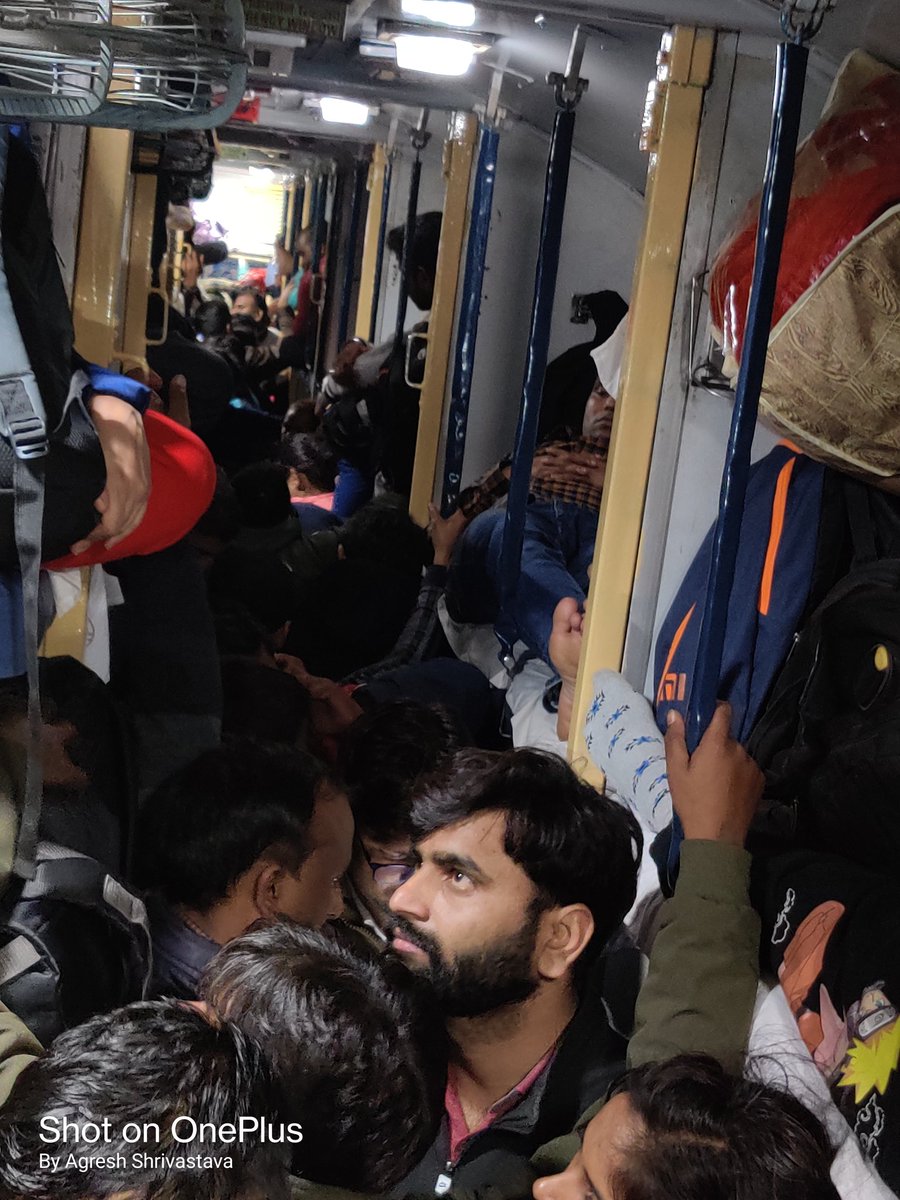 agresh_iitr's tweet photo. This is the situation of Indian Railways. Unbelievable! Disgusting! 
Somehow boarded the train in a 3AC coach, for which I paid 6000 in tatkal reservation. 
@PMOIndia
@RailMinIndia 
@RailwaySeva 
@officecmbihar @News18Bihar @BJP4Bihar https://t.co/3MYbQbfWM8