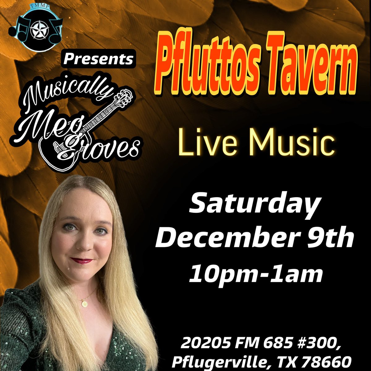 meggrovesmusic's tweet photo. Hey everyone! I’m back at Pfluttos Tavern! Let’s have some fun!
🎶Pfluttos Tavern 🎶
Saturday Dec 9th
10pm-1am
20205 FM 685 #300,
Pflugerville, TX 78660
#musician #livemusic #pflugerville #TMMP https://t.co/MdEJ4126a7