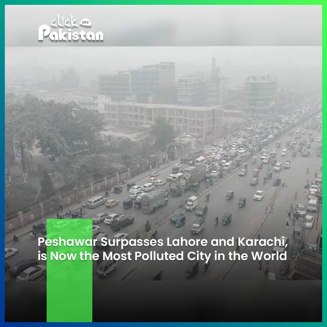 Startling news as Peshawar overtakes Lahore, and Karachi claims the title of the world's most polluted city. Urgent measures are needed to address this concerning development. 

#clickmepakistan #AirQualityAlert #PollutionCrisis #CleanerCitiesAhead