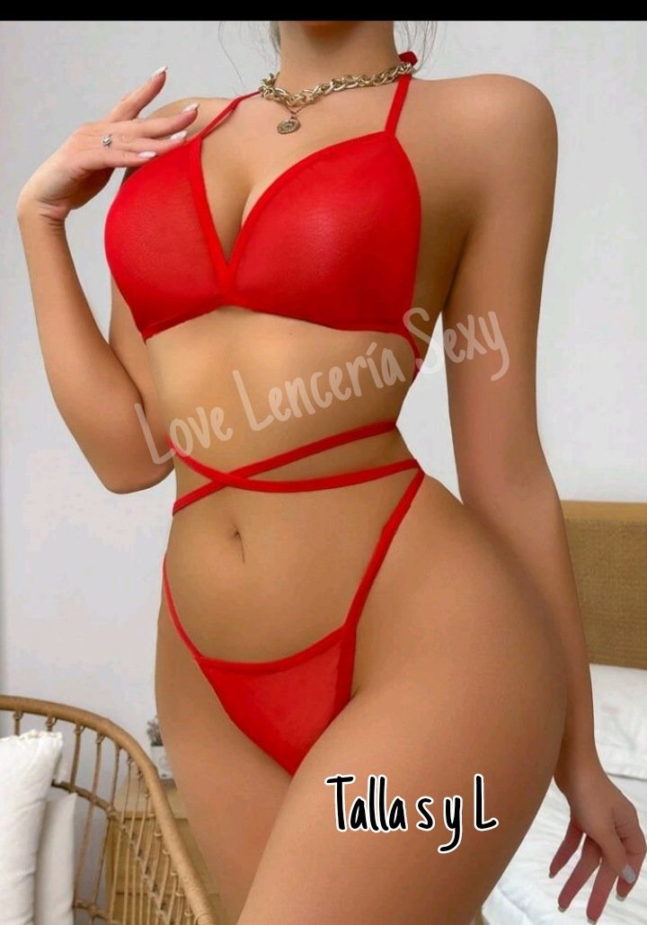 Lindo y sensual coordinado con transparencia color rojo pasión
Disponible en talla s y L ✨