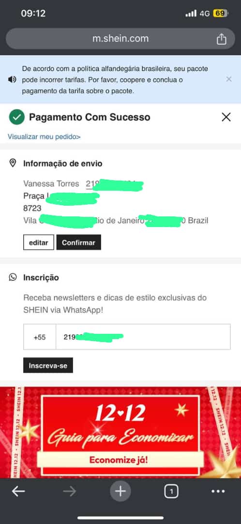 Contas shein com saldo a venda! Garanto aprovaçao e envio do pedido