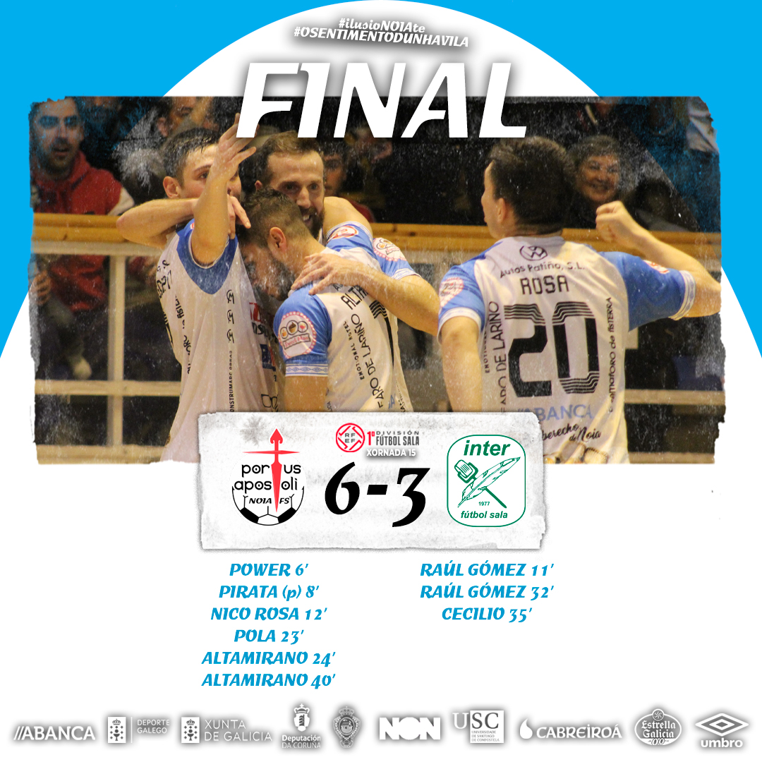 NoiaFutbolSala's tweet photo. 🔚 FINAL! | #NoiaPAFSInter #PrimeraDivisiónFS

#NoiaPAFS 🤍🤍 6⃣➖3⃣ @InterMovistar ⚫️

🔥🔥🔥 DERROCAMOS A UN XIGANTE, PERO MÁIS XIGANTES SON ESTES TRES PUNTAZOS!

AFECCIÓN, LEMBRADE: XUNTOS SEMPRE! 🤍❤️

#OSentimentoDunhaVila #ilusioNOIAte https://t.co/ku2zqVZbXZ