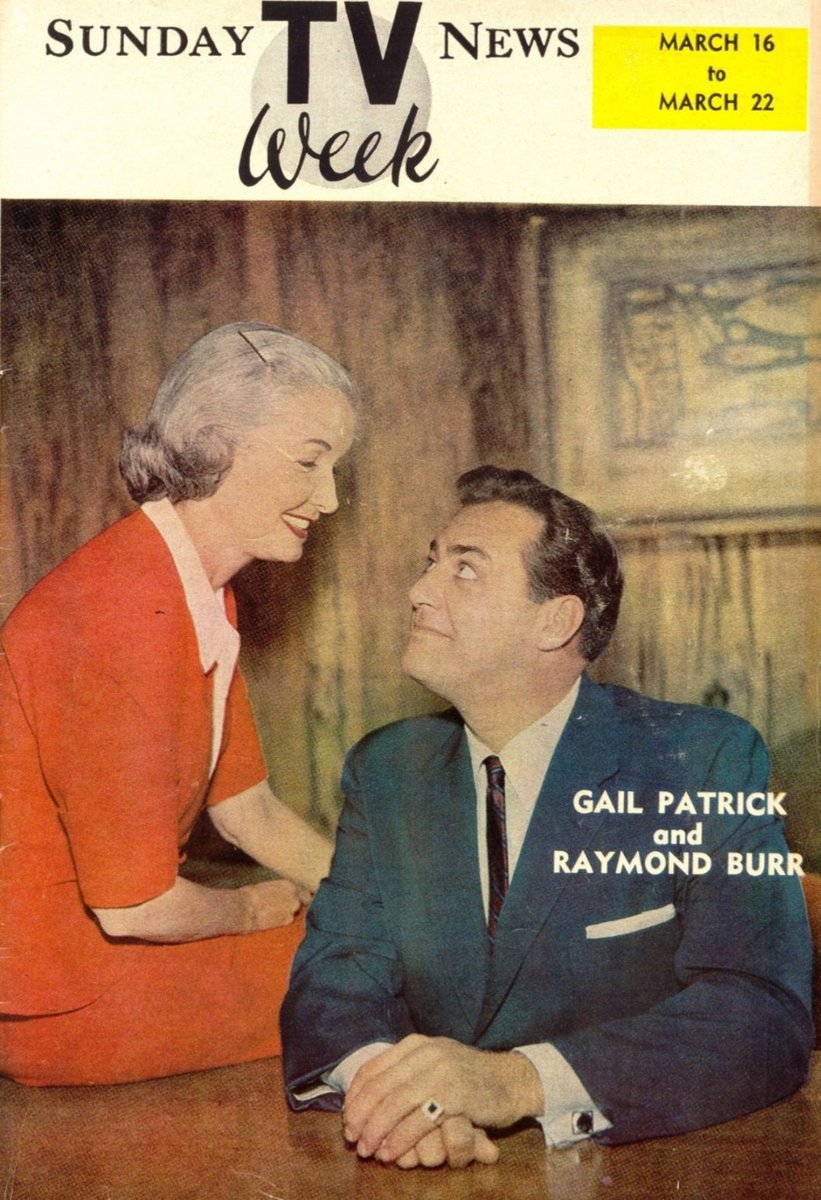 📺Perry Mason Executive Producer Gail Patrick with Raymond Burr in 1958. #DecemBurr #PerryMason
