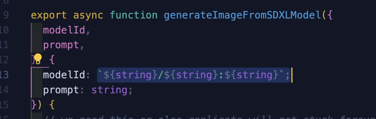 webdevcody's tweet image. Did y'all know you can do this in typescript? it checks to make sure the string type passed in matches a certain pattern 🤯