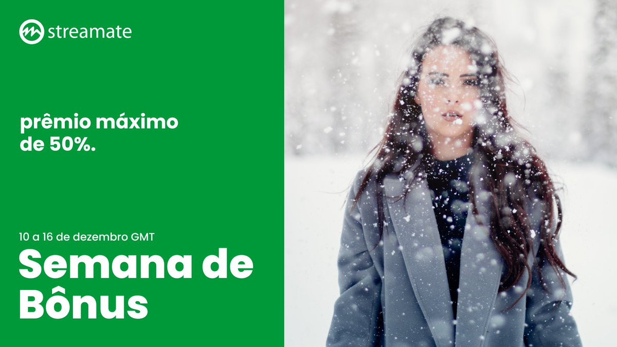 StreamateBrazil's tweet image. 🎄✨ Bônus Extravaganza de dezembro! 🌟 10 a 16 de dezembro GMT: Ganhe US$ 25 e receba um bônus de 50% sobre TODOS os ganhos elegíveis! 🎁💰 Esta é a época para aumentar seus ganhos! 🚀💻 #DecemberBonusWeek #BoostYourEarnings #FestiveRewards