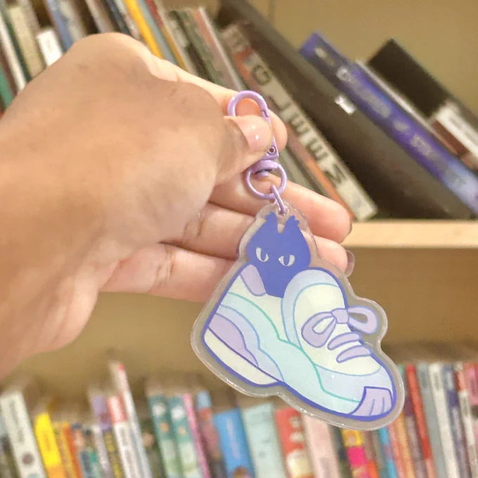 Sneaker cat acrylic charms now available in my shop! 