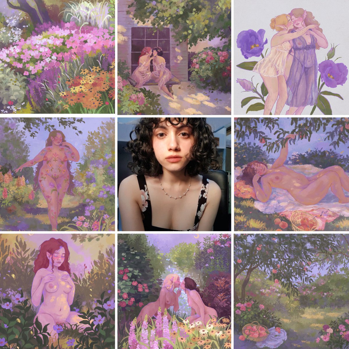 more pretty ladies and plants 🌿💜 #artvsartist2023