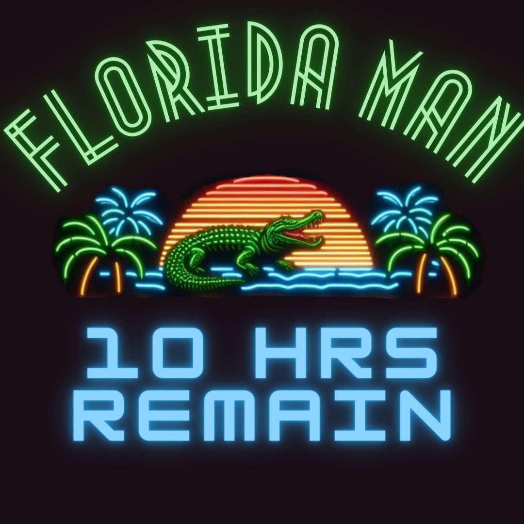zolozeth's tweet photo. Only 10 hours remaining to mint #FloridaMan ๐๐ด
What you waiting for @FLmanNFTs mint site below ๐
https://t.co/ijfx8HbDN7 โ
https://t.co/tJconDvOmv