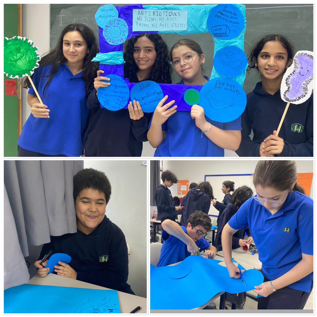 BioRHHS's tweet photo. Les élèves de la classe EB7A et EB7B ont participé à La semaine mondiale de la résistance antimicrobienne (RAM)@RHHS_Saida @BioRHHS https://t.co/mgcYCRSo6x
