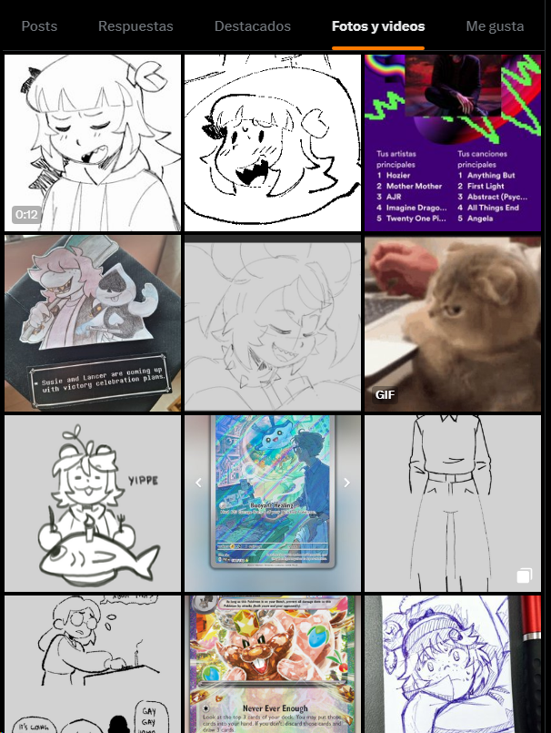 hell no my media tab looks terrible now its a bunch of pokemon cards, wips and gifs😭