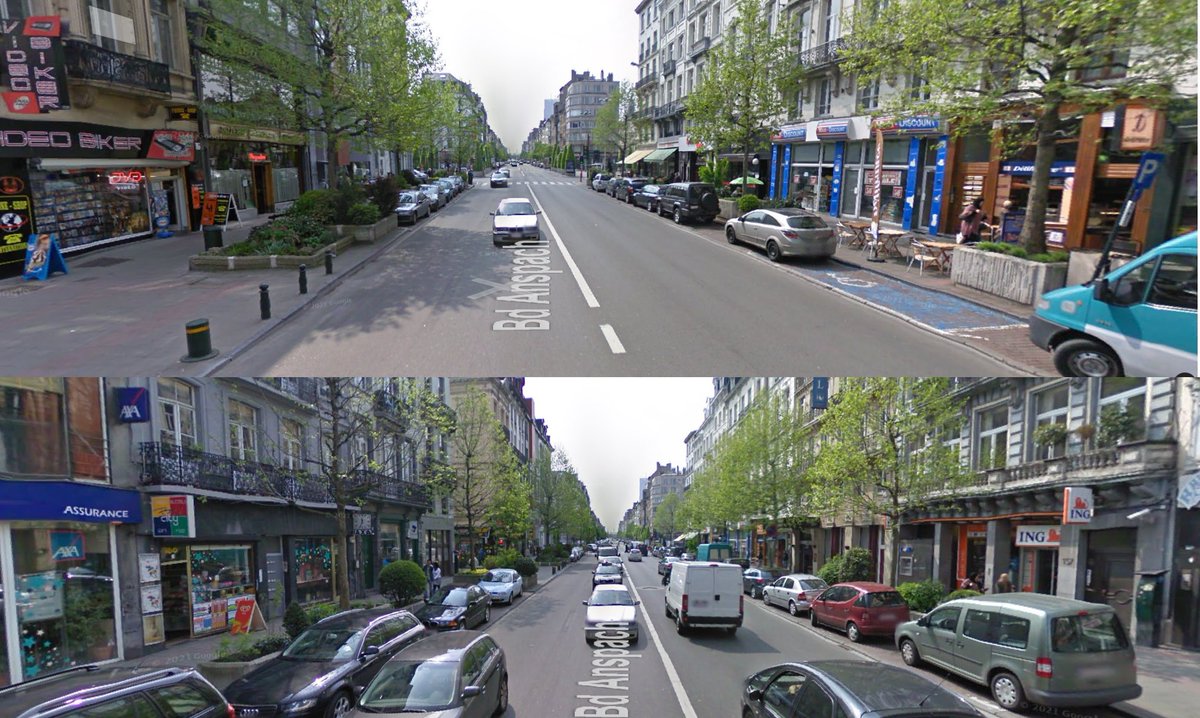 belgeek's tweet image. Thread : à quoi ressemblait Anspach avant le piétonnier, à sa grande époque comme le @MR_officiel veut le ramener ? L'époque où "y'avait pas de fast food".
Au début on avait deux banques, un loueur de DVD, des magasins discounts. 1/8 (toutes les banques ferment leurs agences fyi)