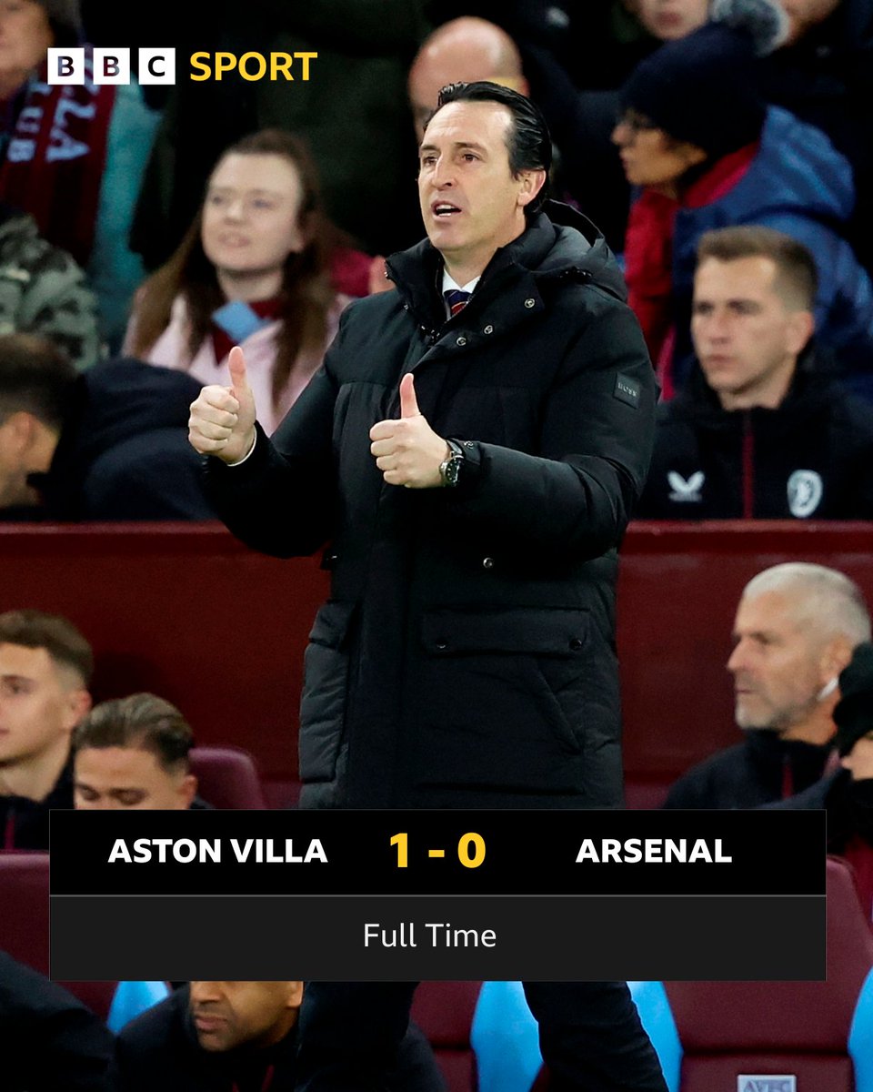 BBCSport's tweet photo. History = Made ✅

Aston Villa have won 15 home league games for the first time in their history!

Arsenal are denied the chance to go top.

#BBCFootball #AVLARS https://t.co/2YU7JcRTcs