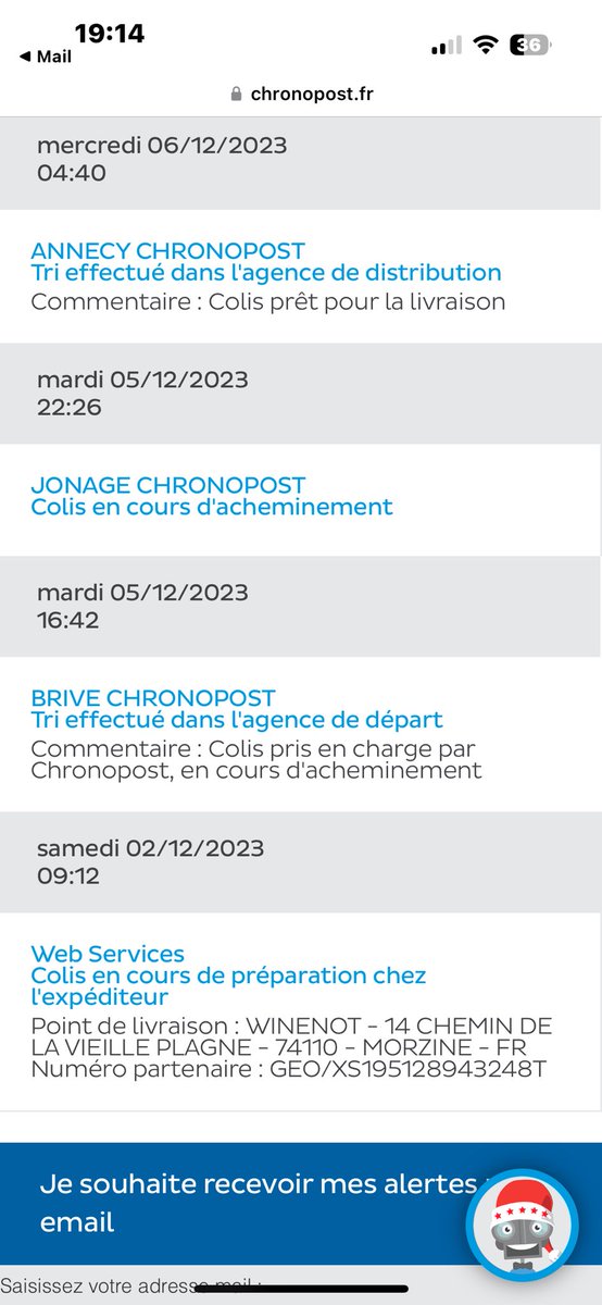 JennieSteward's tweet photo. @Chronopost Où est ma livraison ? Pourquoi ne peut-elle pas être livrée au même point relais que celui où elle a été livrée chaque mois ? Pourquoi personne ne me contacte ? 5 jours de retard !!! https://t.co/TuZgiMAaS9