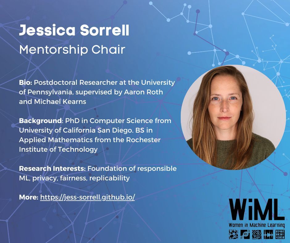 Huge thanks to Jessica Sorrel, our Mentorship Chair who sought the exciting list of mentors for the round table sessions at the WiML workshop on Monday! #NeurIPS2023 Register here: buff.ly/46TTUXr