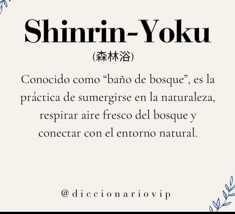 Leo esta definición me recuerda belleza de la práctica que tengo el gusto de realizar  para mi y de guiar para otros en mis ✋🏻pausas verdes🌳.
El “shinrin- yoku” llevado a la práctica es una poderosa herramienta para nuestra salud física, mental y emocional.