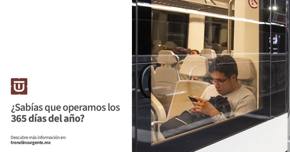 TrenInsurgente's tweet photo. Sin importar el día, siempre puedes contar con nosotros para viajar. 📅🚄 El Insurgente #TeLleva https://t.co/8tkPGnEL3l