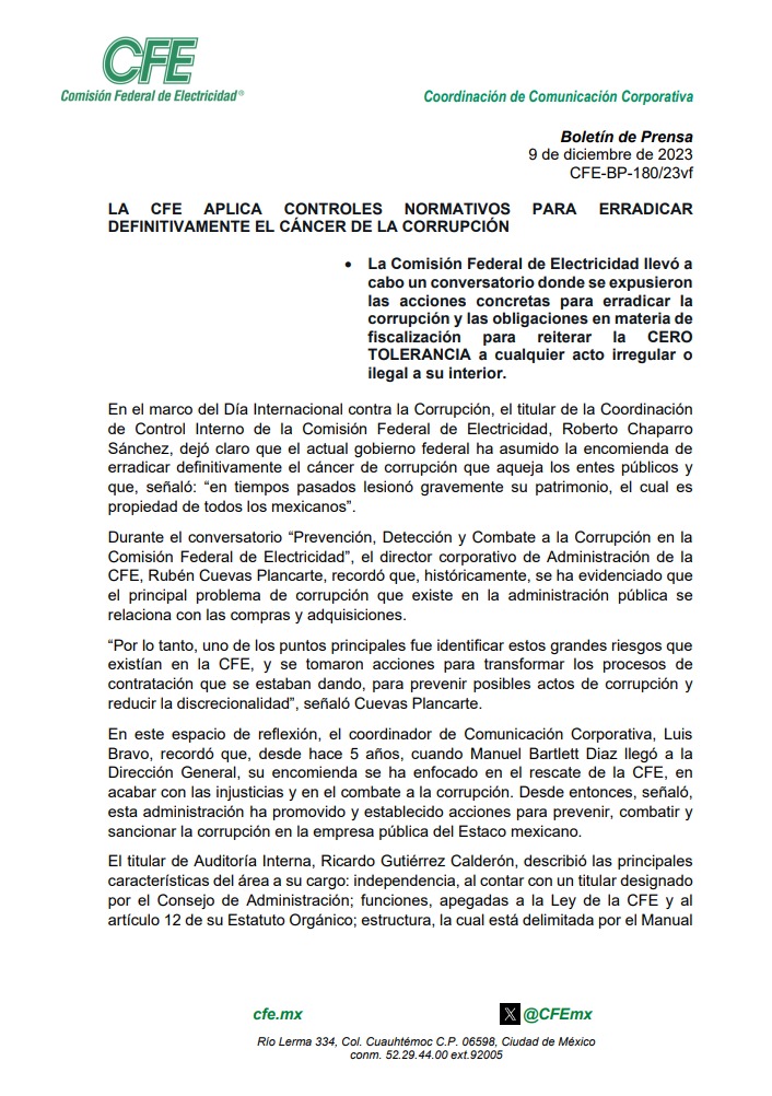 ManuelBartlett's tweet photo. Desde hace 5 años que tomé las riendas de la Dirección General, la misión ha sido el rescate de la @CFEmx a partir de ejes prioritarios como el fin de las injusticias y el combate a la corrupción, siendo este último especialmente relevante en procesos de compras y adquisiciones.  https://t.co/o8ovlymGkZ