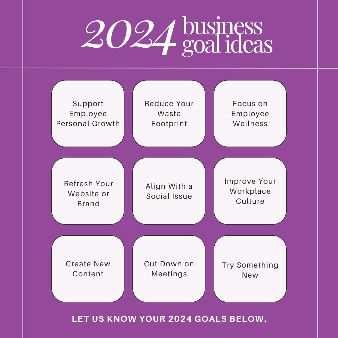 Planning for 2024? 

Here are some ideas for business goals you could set with your team. 

What are your goals in the new year? Let us know.