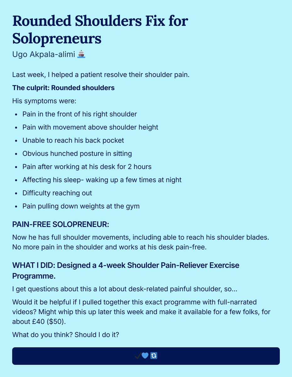 Rounded Shoulders Fix for Solopreneurs
#solopreneur #shoulderpain