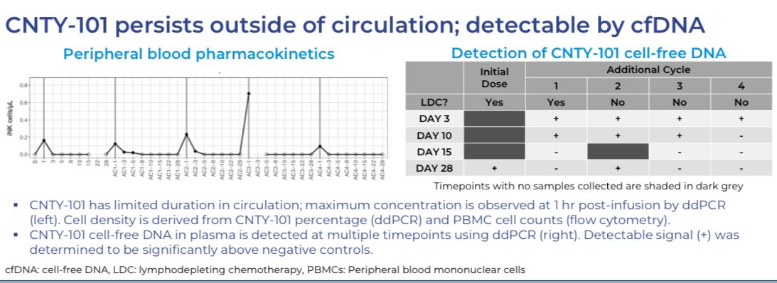 BowTiedBiotech's tweet photo. $IPSC Clears 6mon complete response
If they get to 12mon PFS cell therapy is back!

CNTY-101 is an allogeneic anti-CD19 iPSC-derived NK cell therapy

🧬✂️ 6 Precision Gene Edits
1️⃣Avoid Tcell rejection: KO B2M
2️⃣Avoid Tcell rejection: KO MHCII
3️⃣Avoid NK Rejection: KI HLA-E
4️⃣Tumor killing: dual target CD19/FMC63
5️⃣Safety switch: EGFR / Cetuximab
6️⃣Armoring: IL-15 for expansion

✅ Durable CR at 6 months and ongoing
✅CNTY-101 persistence in tissue
✅Redosing WITHOUT lymphodepletion
✅Off-the-shelf product
✅Host rejection solved by Allo-Evasion edits
✅No DLTs, no CRS, no ICANS
✅No AEs related to CNTY-101

https://t.co/y8Zb7oiC3e