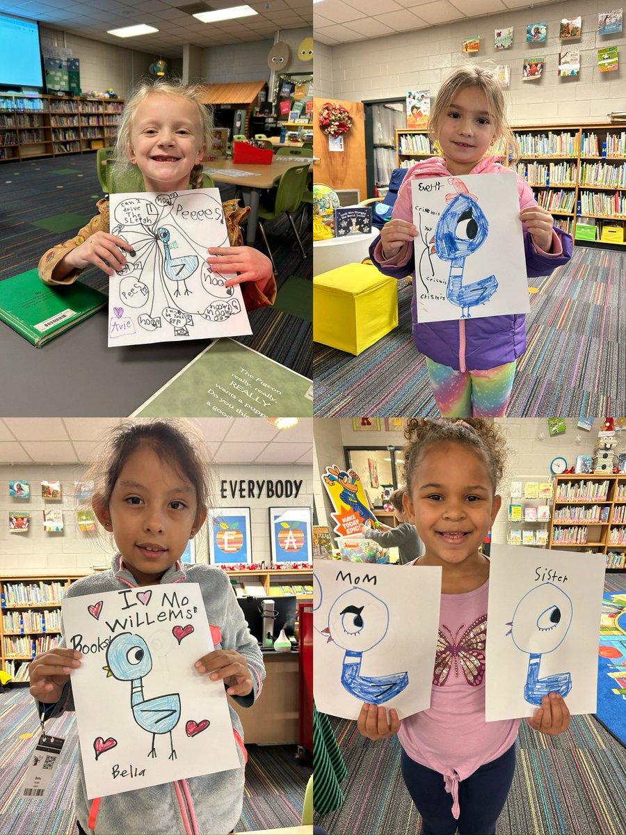 riverbendes's tweet image. We love the Pigeon books by Mo Willems!  K-1 students listened to “Don’t let the Pigeon Drive the Sleigh”, and they drew the pigeon and made sleighs in center time.  #STEAM #directeddrawing #buildingblocks #lego #mowillems #storytime #pigeon #riverbendrocks