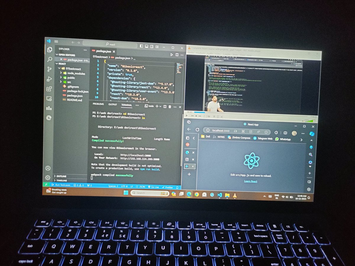 Prabhan40216021's tweet image. Installation and the documentation of react  😶‍🌫️
#reactjs #chaiorcode
