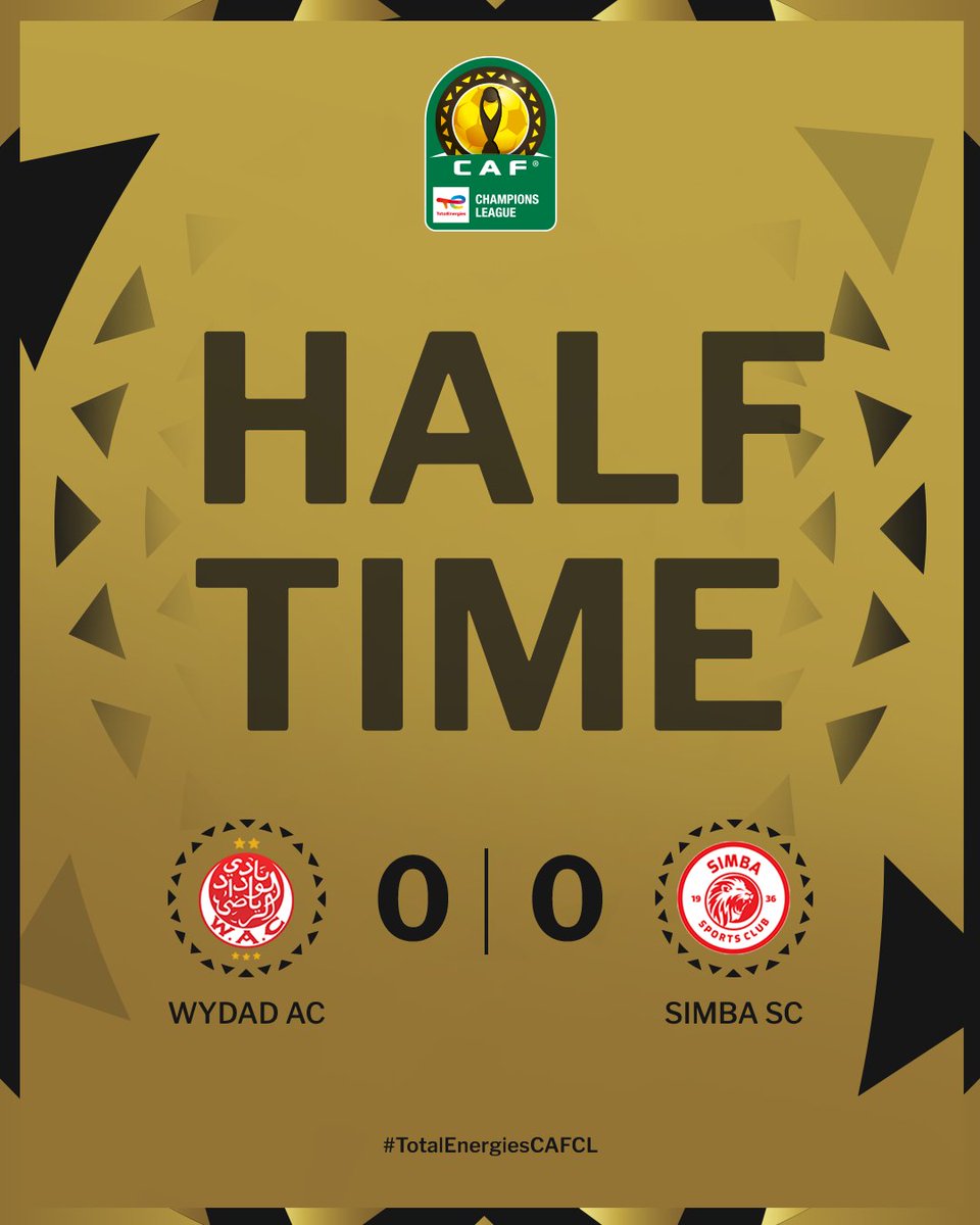 CAFCLCC's tweet photo. It's goalless at the halfway stage.
#TotalEnergiesCAFCL | #WACSSC https://t.co/2pn3mkrleq