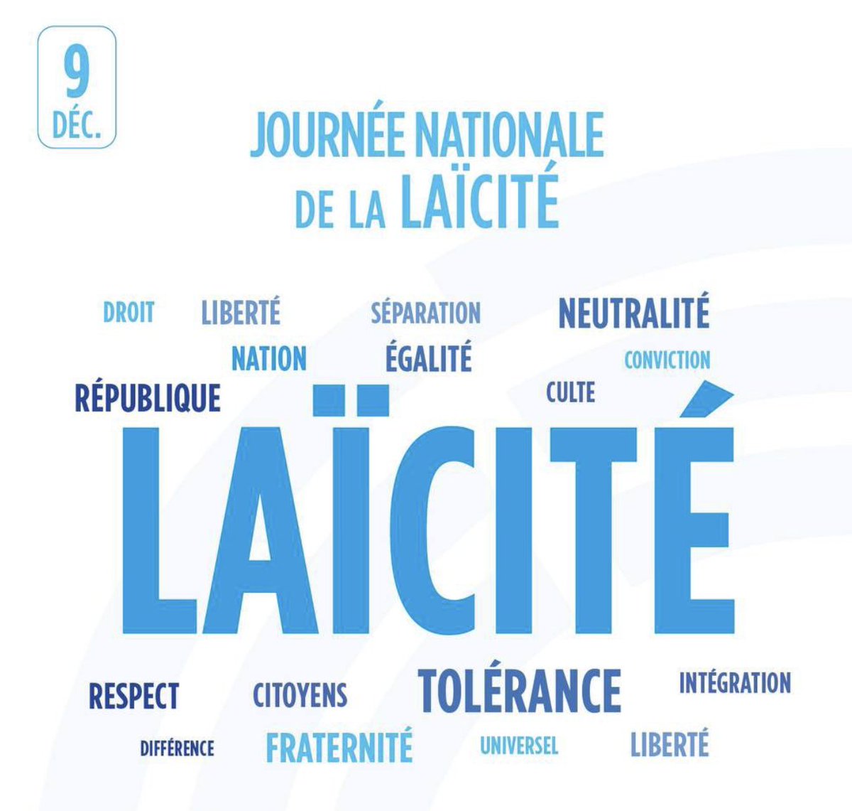 Anniversaire de la loi de 1905 ! Une loi qui protège les consciences, celles de croire ou de ne pas croire et où l'état permet d'exercer, dans une nation laïque, la liberté de pensée et de culte sans crainte ni discrimination. Une société basée sur la tolérance et le respect.