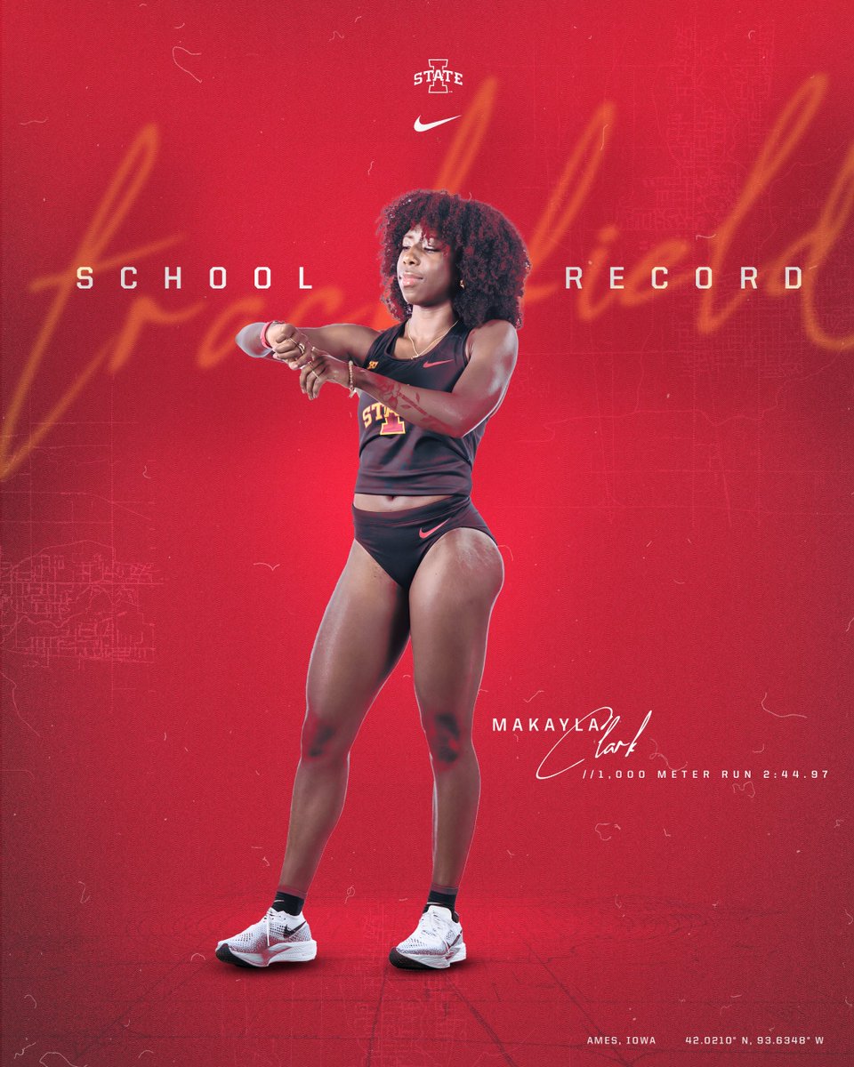 CycloneTrackXC's tweet image. THE RECORD STOOD FOR 33 YEARS.

Makayla Clark clocks 2:44.97 in the 1,000m run, taking down the 1991 record of 2:45.32 set by Edith Nakiyingi!

#CycloneSZN