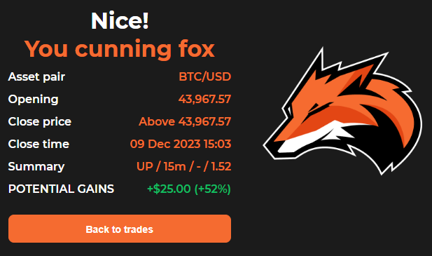 GoodCryptoWin's tweet photo. I just bought an  Option on BTC/USD being Up in 15m on https://t.co/LvxLmYLQ5X! 
#FoxifyOptions https://t.co/BbN3NPwPXe