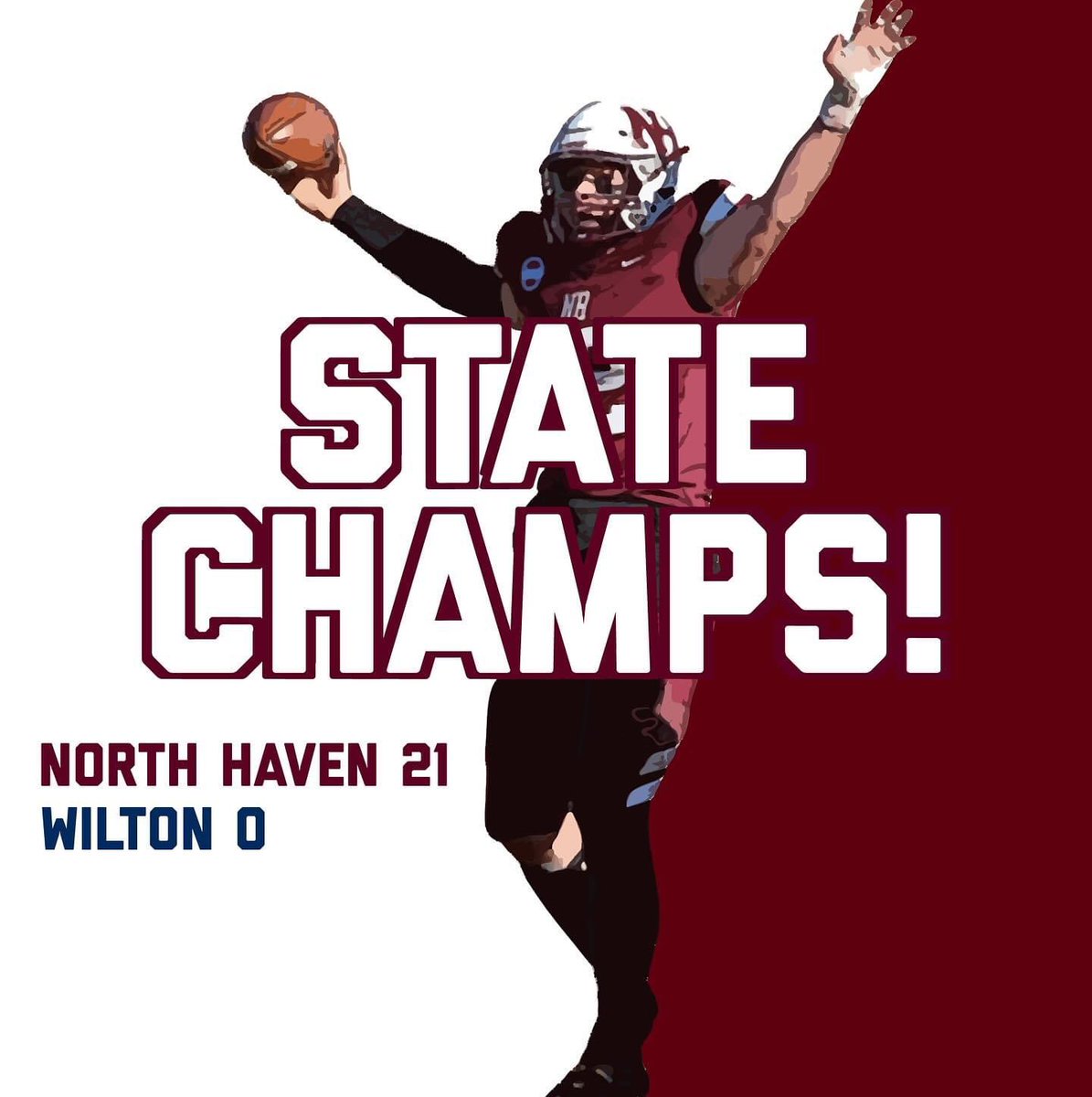 Congratulations to our North Haven, Ct High School football team on a very impressive win today to become State Champions. Our entire community is very proud of all of our players and very proud of our entire coaching staff. 🏈#NorthHaven