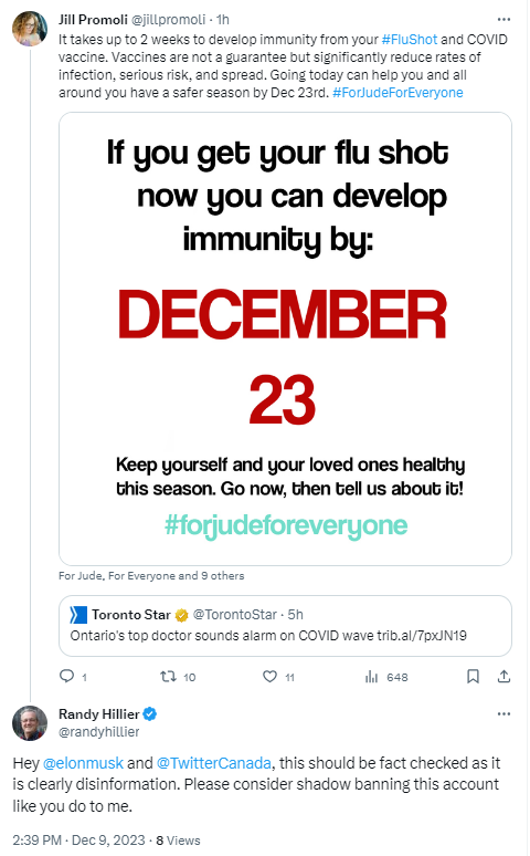 jillpromoli's tweet photo. There's an entire missing child in my house who could still be here if we were collectively better at preventing the spread of infectious disease. I'm diligently cautious in this conversation and will continue to try to protect others.

Not today, Randy Hillier. Bye now.
#FluShot https://t.co/SGkPSYyLaG