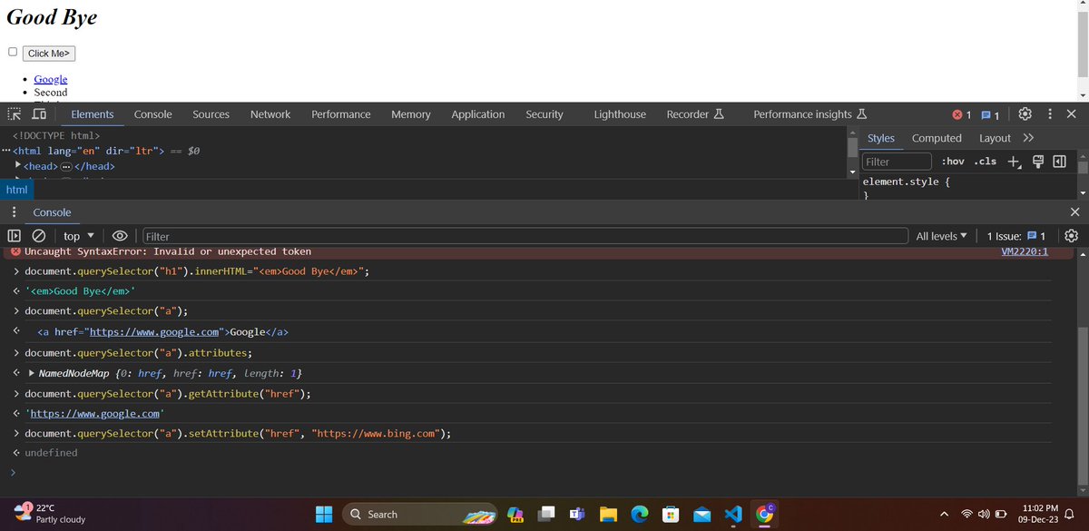 AWebwiz43143's tweet image. #100DaysOfCode #webdevelopment
Day 6 :  JavaScript        
DOM:
Manipulating Styles of HTML elements
The Separation of concerns
Text , element , behavior&apos;s , attributes Manipulation

#developers 
#CodingJourney 
#Coding 
#100daysofcodechallenge