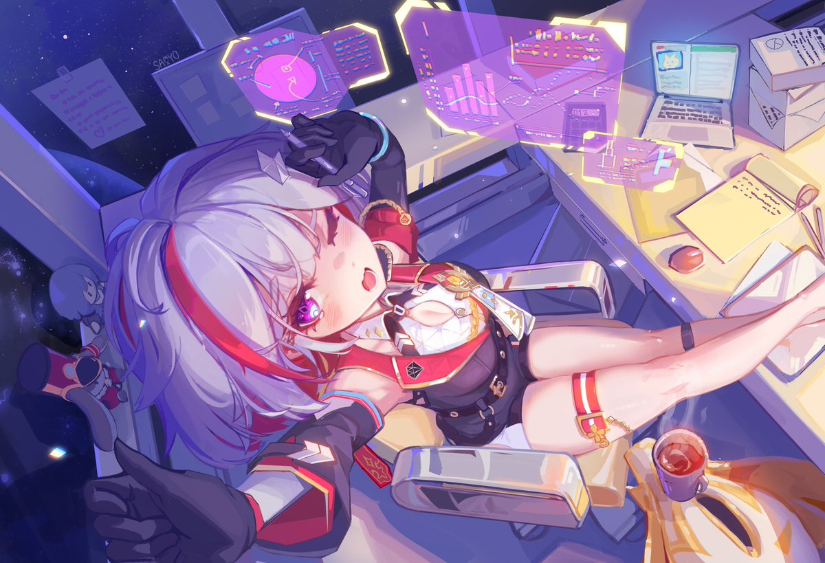 TheSamyoed's tweet photo. Late nights with Topaz and Numby ☕️ #スターレイル #HonkaiStarRail https://t.co/Q1DH3F23ld