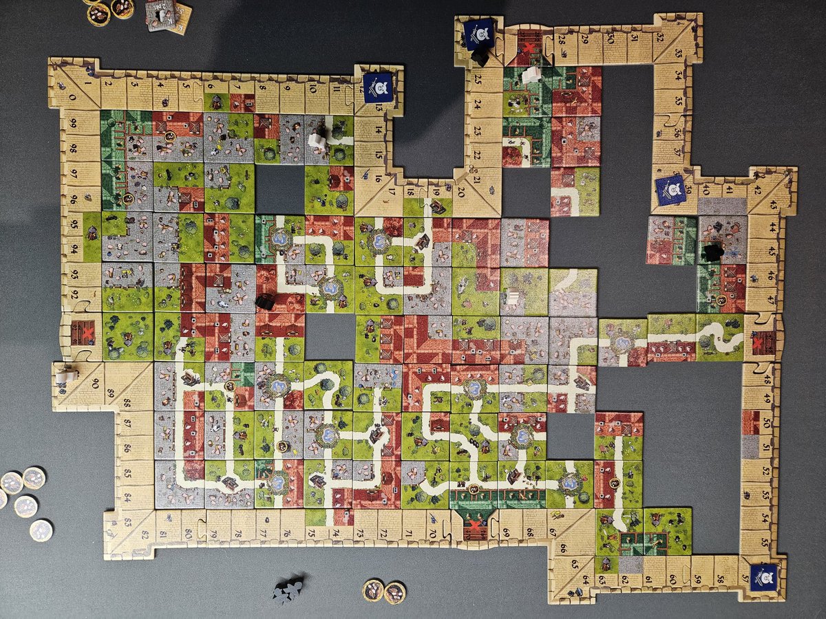 Love having the option to play 2 players <a href="/Carcassonne/">Carcassonne Central</a> The Castle. The falcon expansion is a good addition, adding more choices without undue complexity. So we will keep the Polish edition that is compatible with said expansion and sell the English edition that has older artwork🙃