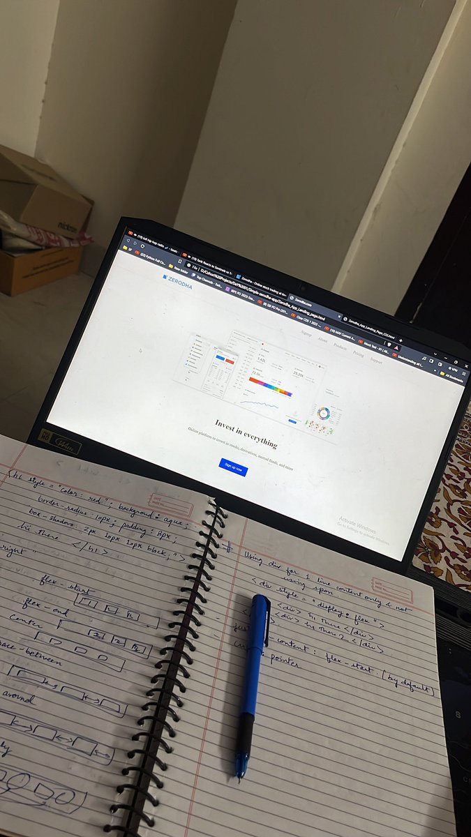codewithkara's tweet image. Day2 - finished basics of Html and Css with landing page of Zerodha website project #days2 #roadtofullstackdeveloper