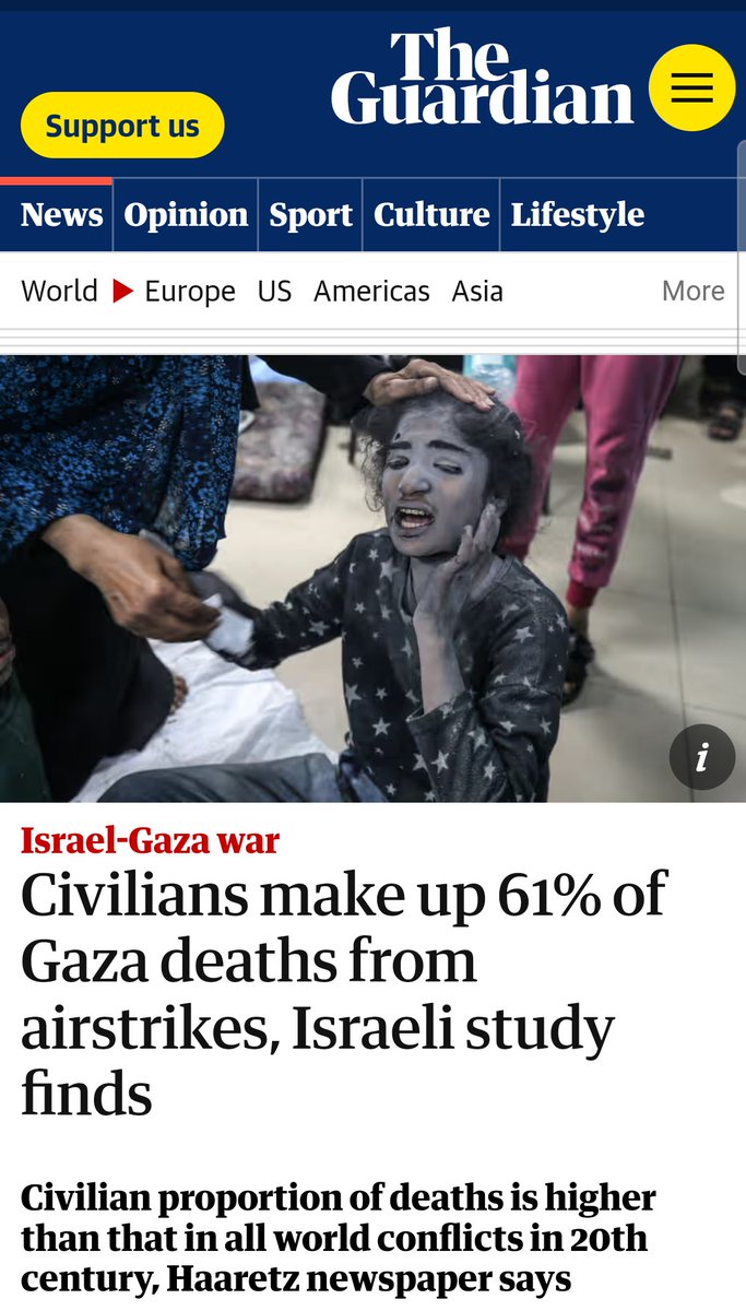 According to an Israeli study, the proportion of civilian deaths in Gaza by the IDF is the highest of any conflict in the 20th century. So congrats to all the sick fucks who have been either downplaying or gaslighting or outright funding this. This is your legacy forever.
