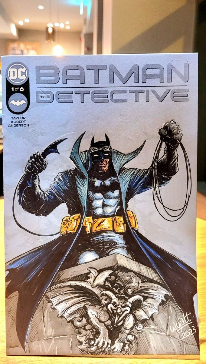 Batman thd Detective - Blank sketch cover art, today's cafe sketch. Comic multiliner, Muji Gel Liner and Faber Castell Dual Brushmarkers. #swyattart #blankcomiccover #batmancomics #batman #artwork #comicart #sketch #batmanfanart #blankvariantcover #dcfanart